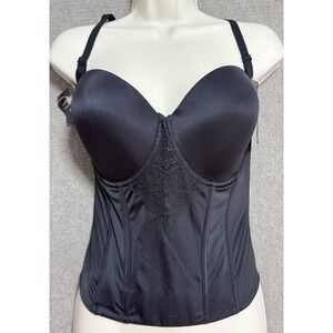 38D Maidenform Shapewear Ultra Firm Tummy Control Lace Black Bustier‎ DM1022 NWT